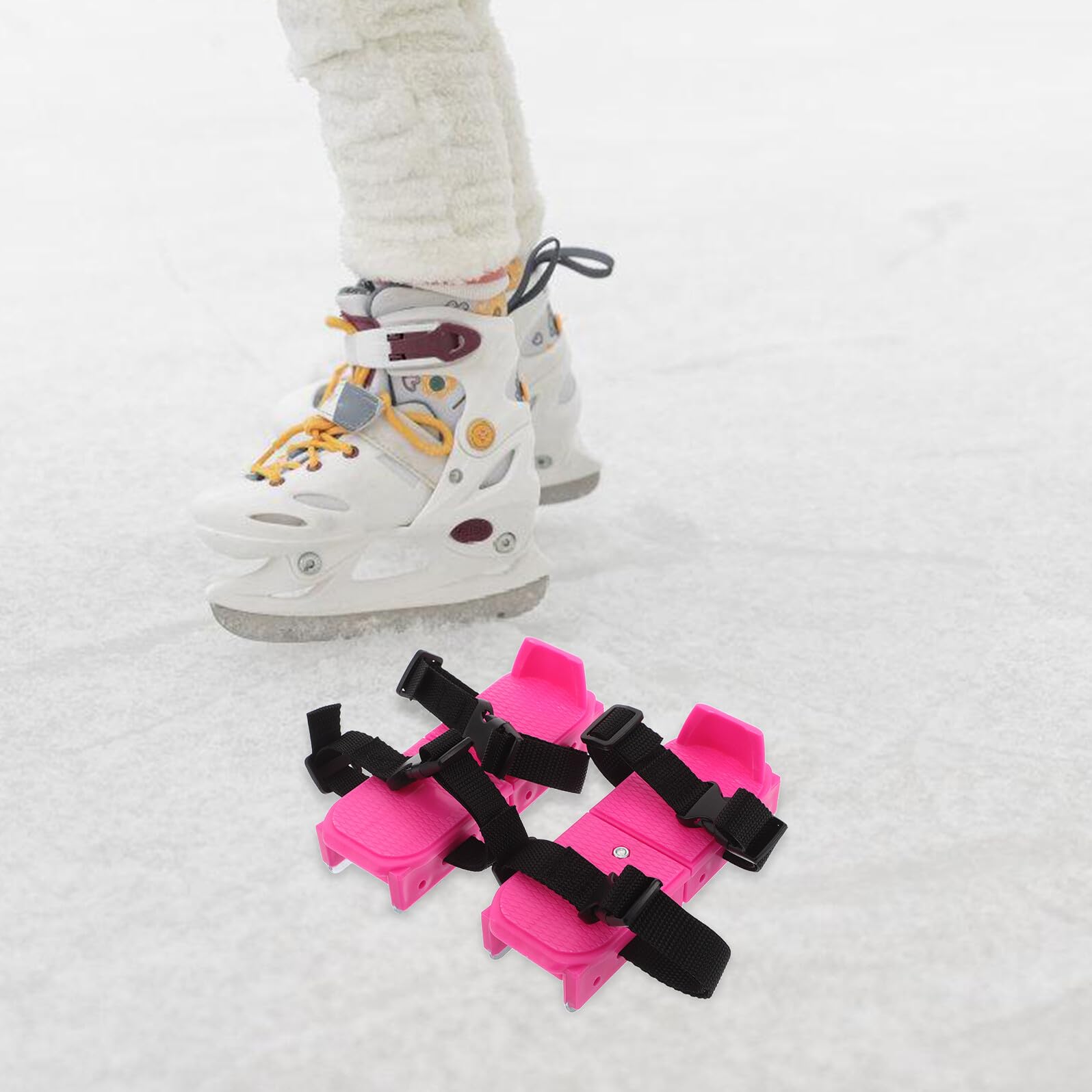 Scarpe da Pattinaggio sul Ghiaccio per Bambini Principianti, Scarpe Neve Rosa Design Facile e Materiali Pp+Metallo, per Sport Invernali su Piste Ghiacciate