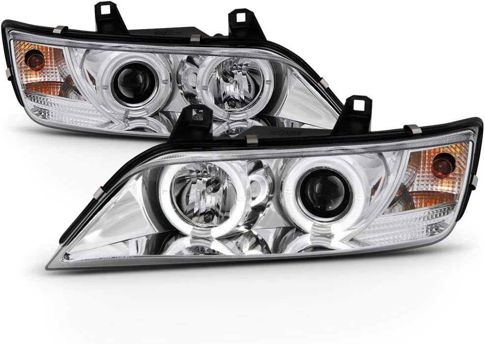 ACANII - For 1996-2002 BMW Z3 LED Halo Chrome Housing Projector Headlights Headlamps Assembly, Driver & Passenger Side