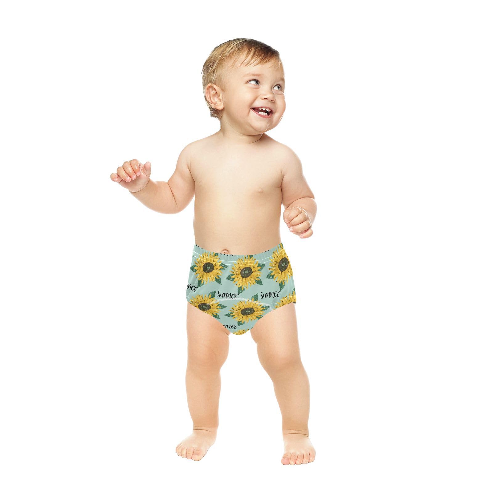 Sunflower Blossom Summer Cotton Potty Training Underwear Pants for Toddler Girls Boys, 2t, 3t, 4t, 5t