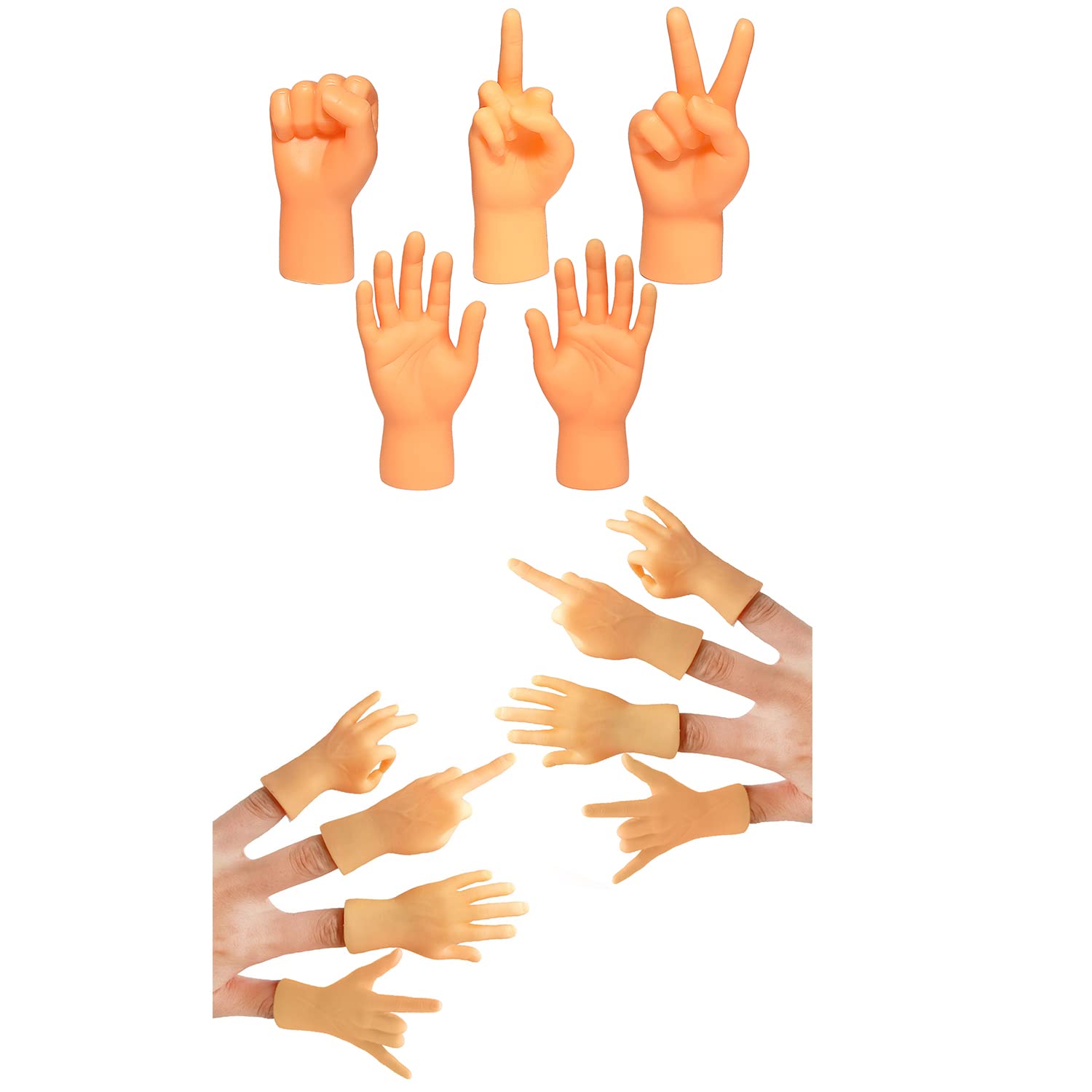 AQKILO Tiny Hands Miniature Finger Puppets with Left & Right Hand, Party Favors, Educational, TikTok Toys, 13 Pieces