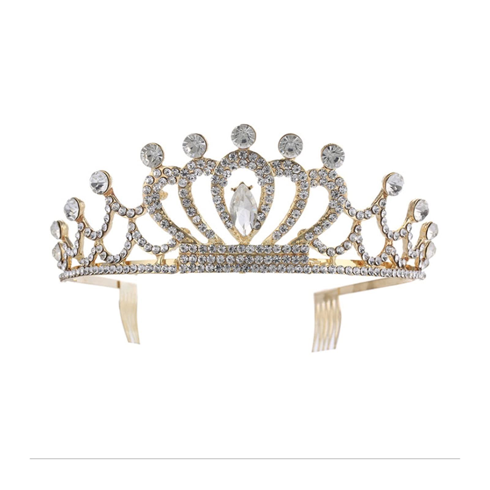 Diadème Mariage Strass Princesse – Couronne Mariée Scintillante 15,5 X 4,8 Cm – Idéal Mariage, Bal, Anniversaire