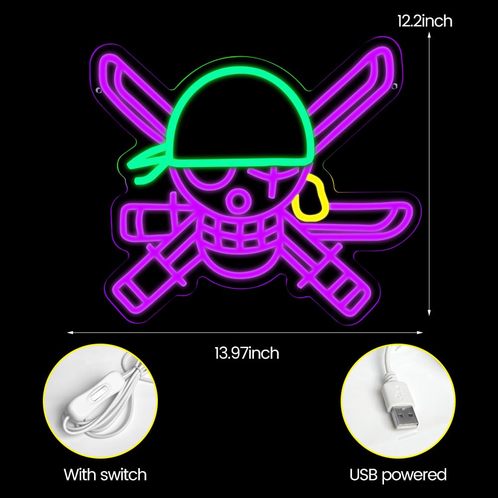 Anime Neon Sign One Piece - ™ | Custom LED Neon Sign & Wall Decor Art