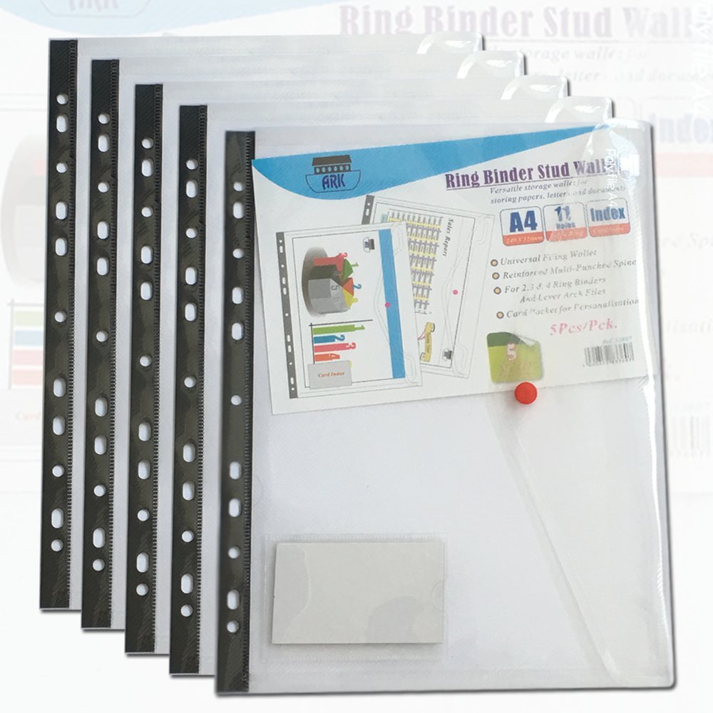 ARK Polypropylene Popper Wallet with Press Stud - Clear [PK-5] (Landscape - 33607)