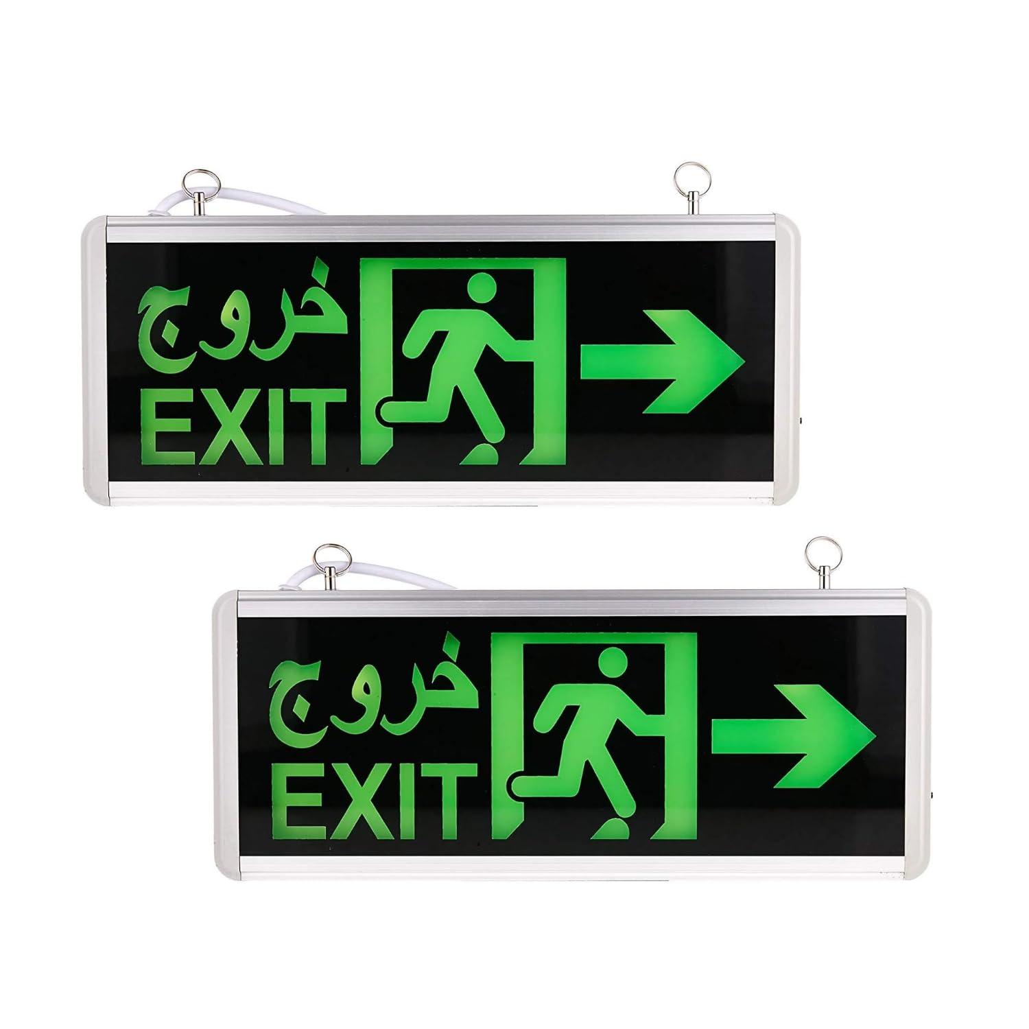 Pack Of 2 Led Emergency Exit Sign Lighting Board For Entertainment Venues, Supermarkets, Hotels, Hospitals, Library Etc (RIGHT ARROW LIGHT)