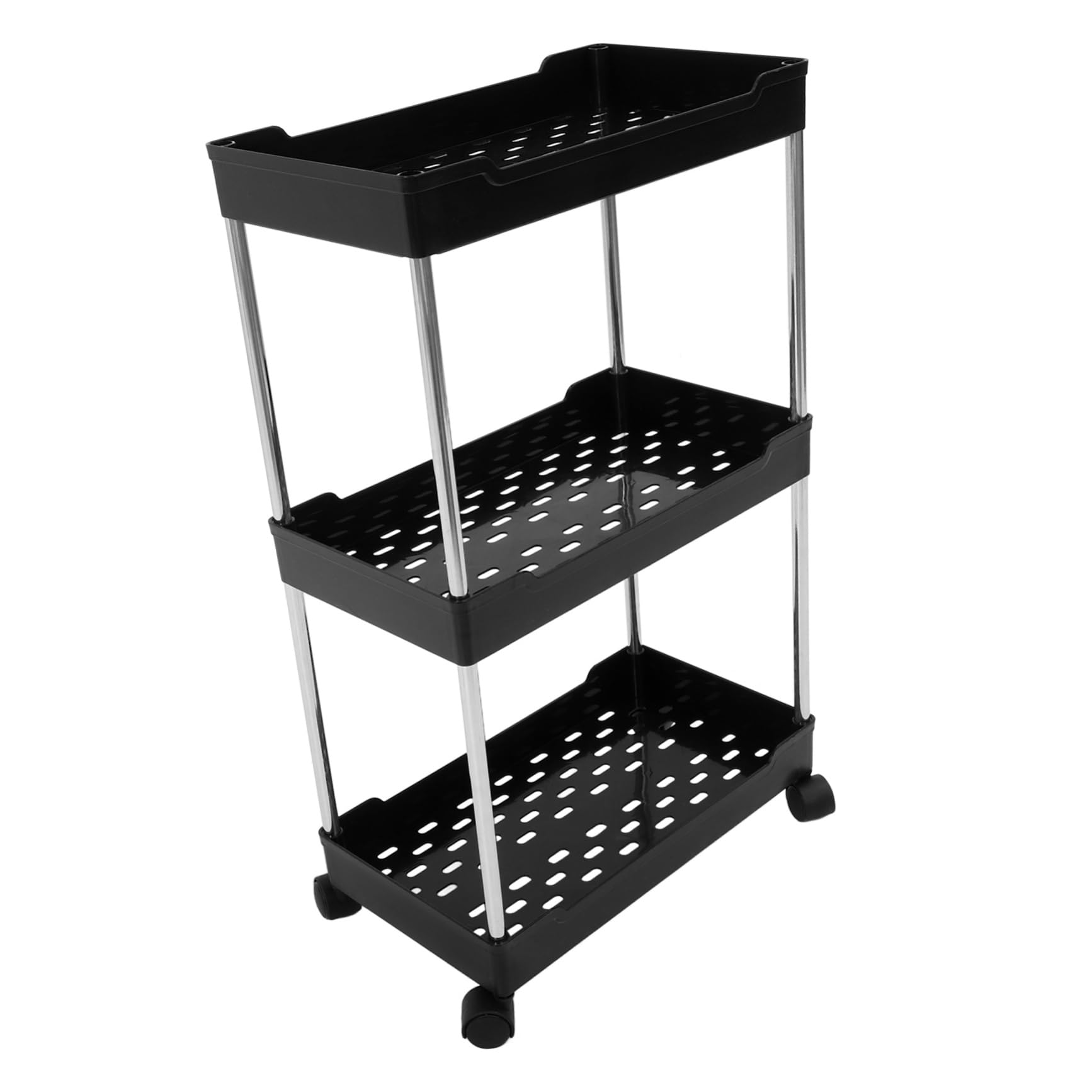Carrito utilitario – Carrito rodante resistente para cocina, baño y almacenamiento en el hogar – Estantería móvil versátil con ruedas