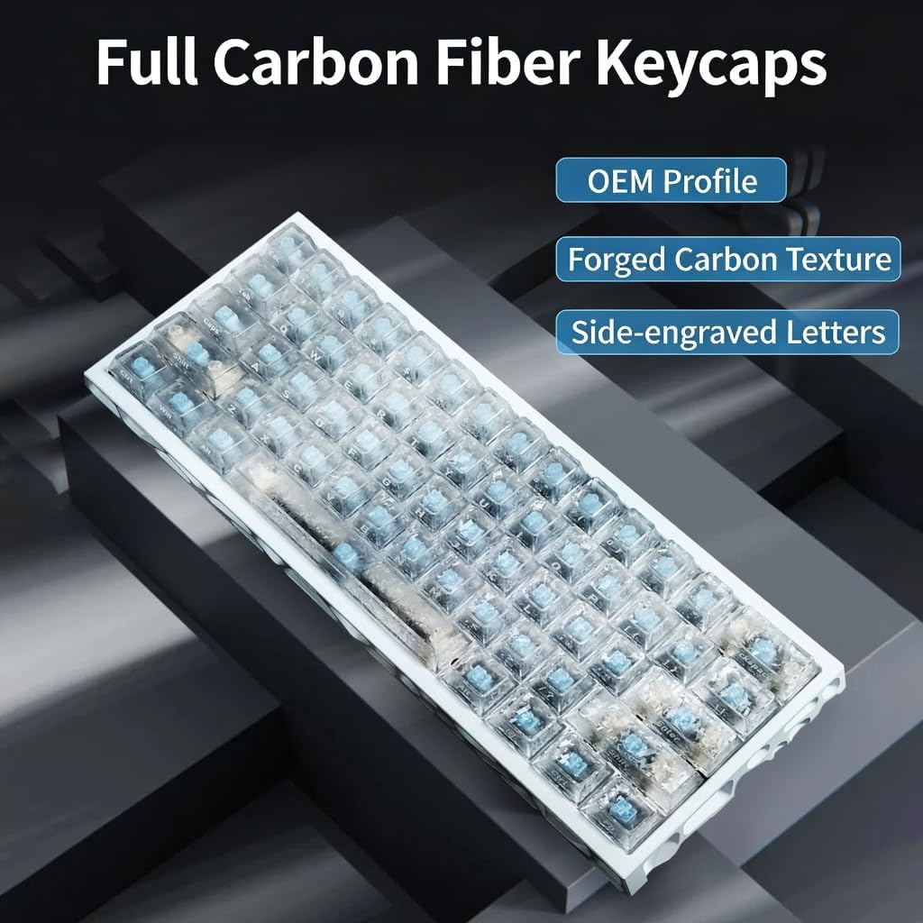 119 Keys Carbon Fiber Theme Keycap Set PC Carbon Texture Keyboard