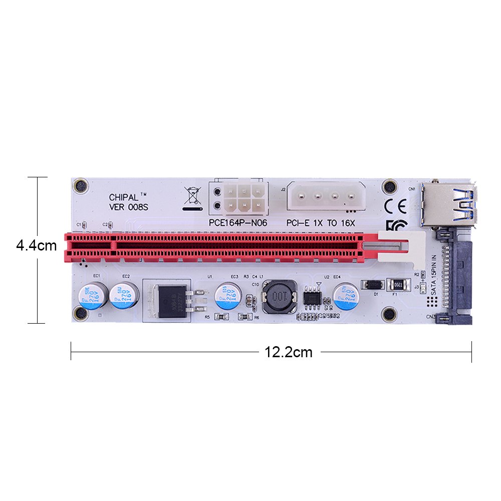 新品 6点PCI-E16xライザーカード強化版8個高品質ソリッドコンデンサ搭載 新品6点 最高版PCI-E16xライザーカード 8個高品質ソリッド