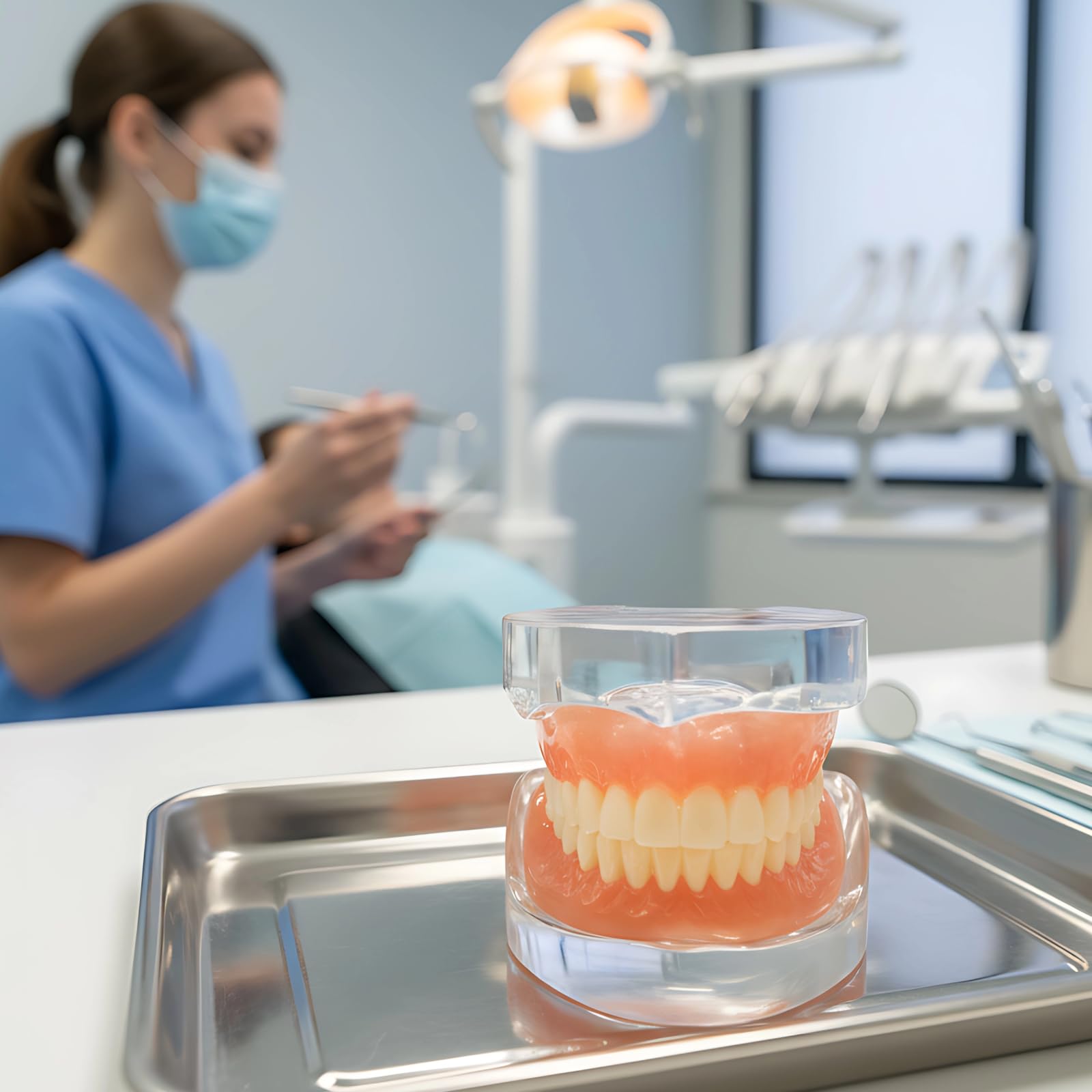 Vollkiefermodell mit 28 herausnehmbaren Zähnen, transparenter Basis, Erwachsenen-Zahnmodell für zahnärztliche Studien, Zahnarzt-Patienten-Kommunikation, mündliche Lehre, Harz