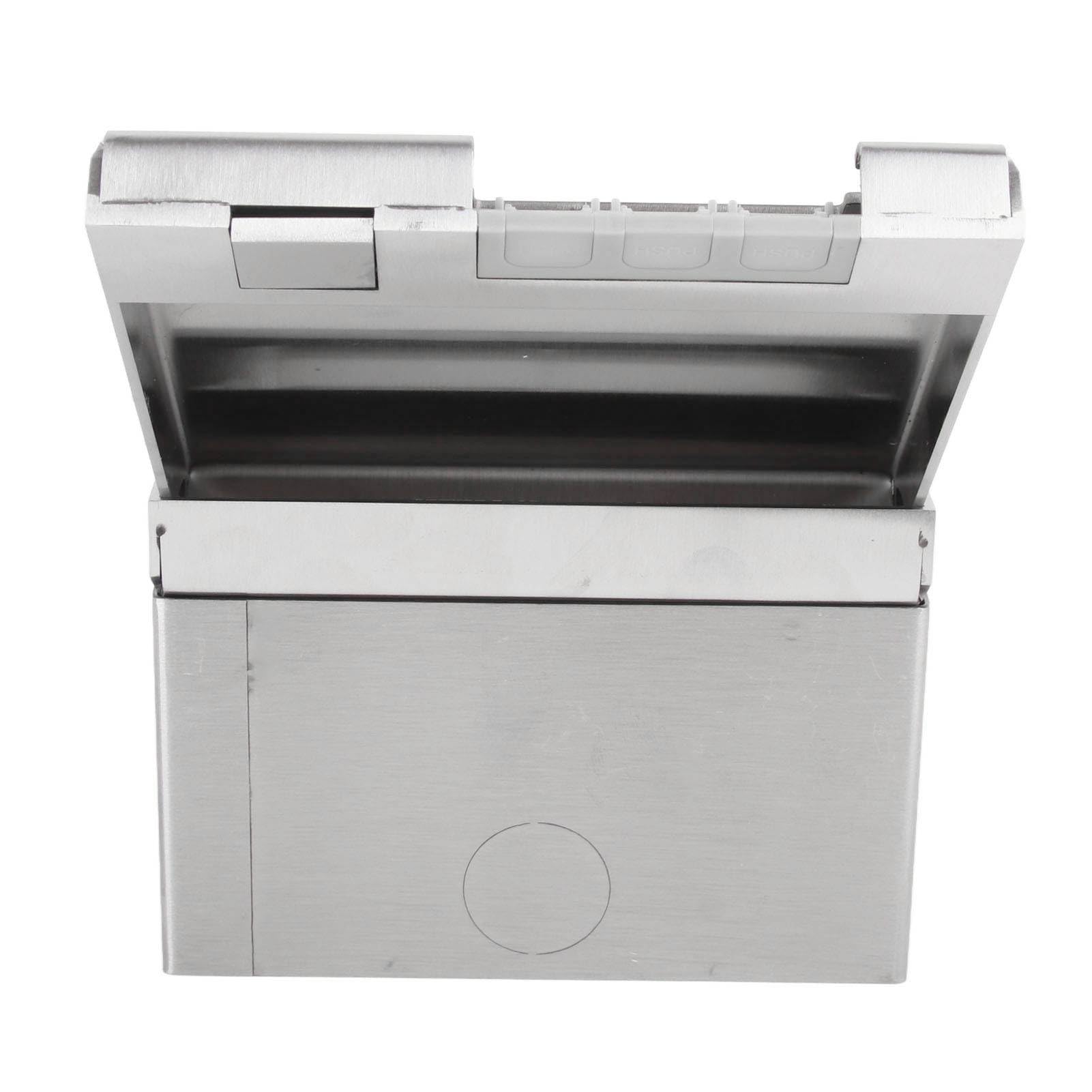 Scatola di Derivazione da Incasso a Pavimento con 2 Prese Presa Impermeabile in Acciaio Inossidabile Resistente per Ufficio, Casa, Scuola 16A 4000W