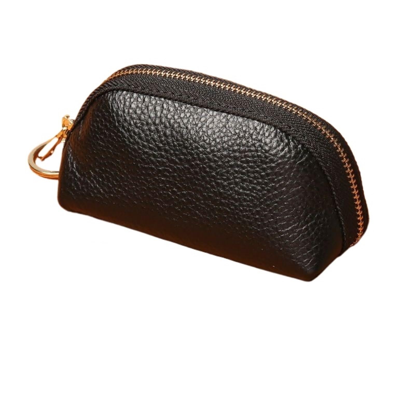 Schlüsseletuis, Unisex, große Kapazität, Reißverschluss, Schlüsseltasche, Leder, Schlüsseletui, Münzbörse, tragbarer Schlüsselanhänger, Münzgeldbörse, Geldbörse (schwarz)