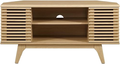 Miniatura 3 de Modway Render Mid-Century Modern Low Profile 46" Corner Media TV Stand in Oak, 15 x 46 x 23 Roble,Carbón,Nogal,https://www.amazon.com/dp/undefined