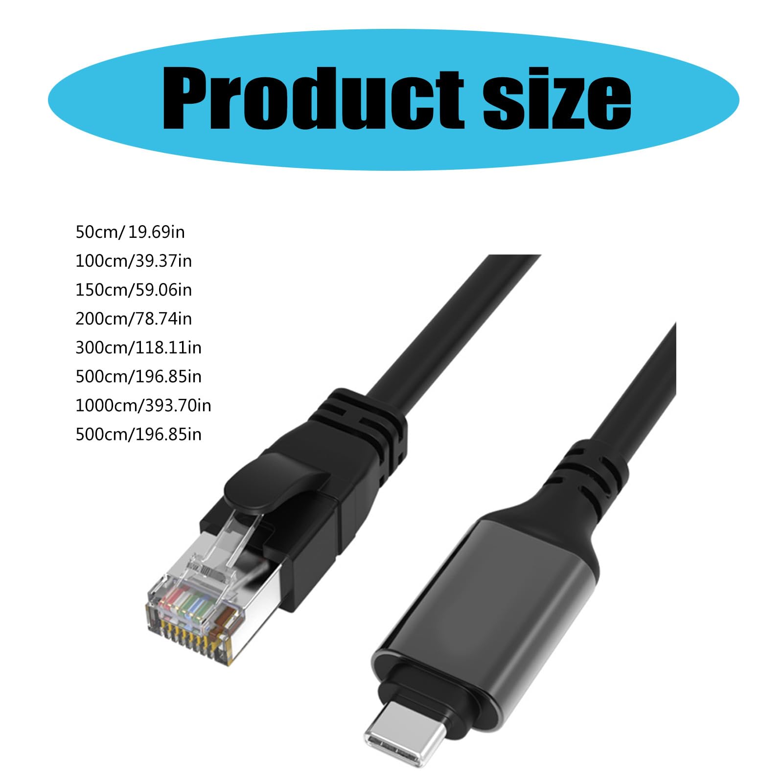 Cavo adattatore di rete USB tipo C a RJ45 Gigabit Ethernet ad alta velocità, 1000 Mbps, connettori per ufficio e