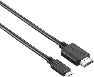 Elecom宜丽客 MHL电缆 3.0(HDMI-microB) 系列DH-MHL3C10BK MHL対応機器専用ケーブル 1m 黑色