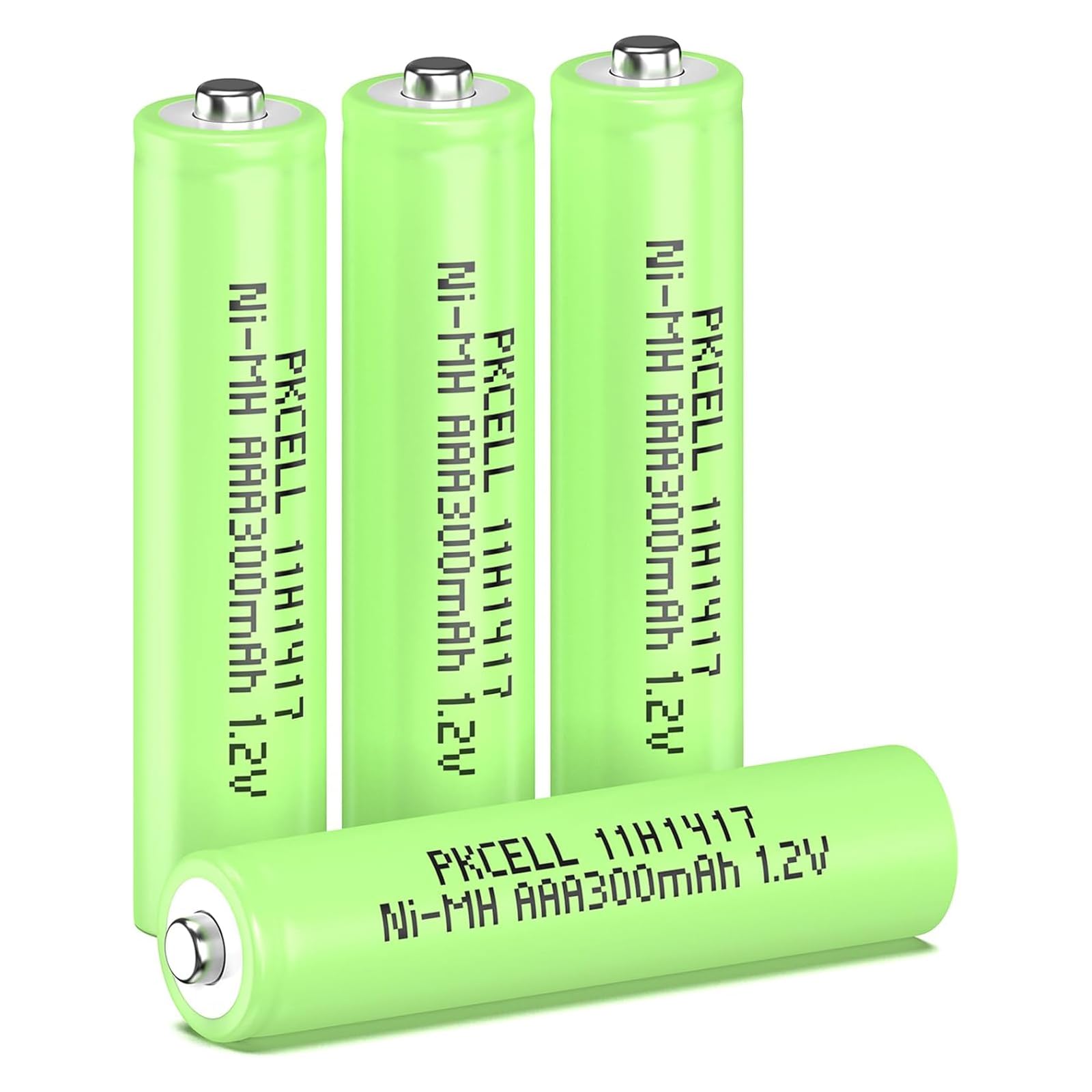 PKCELL Batteria ricaricabile AAA 300 mAh NI-MH 1,2 V, batteria precaricata per lampada solare da giardino, 4 pezzi