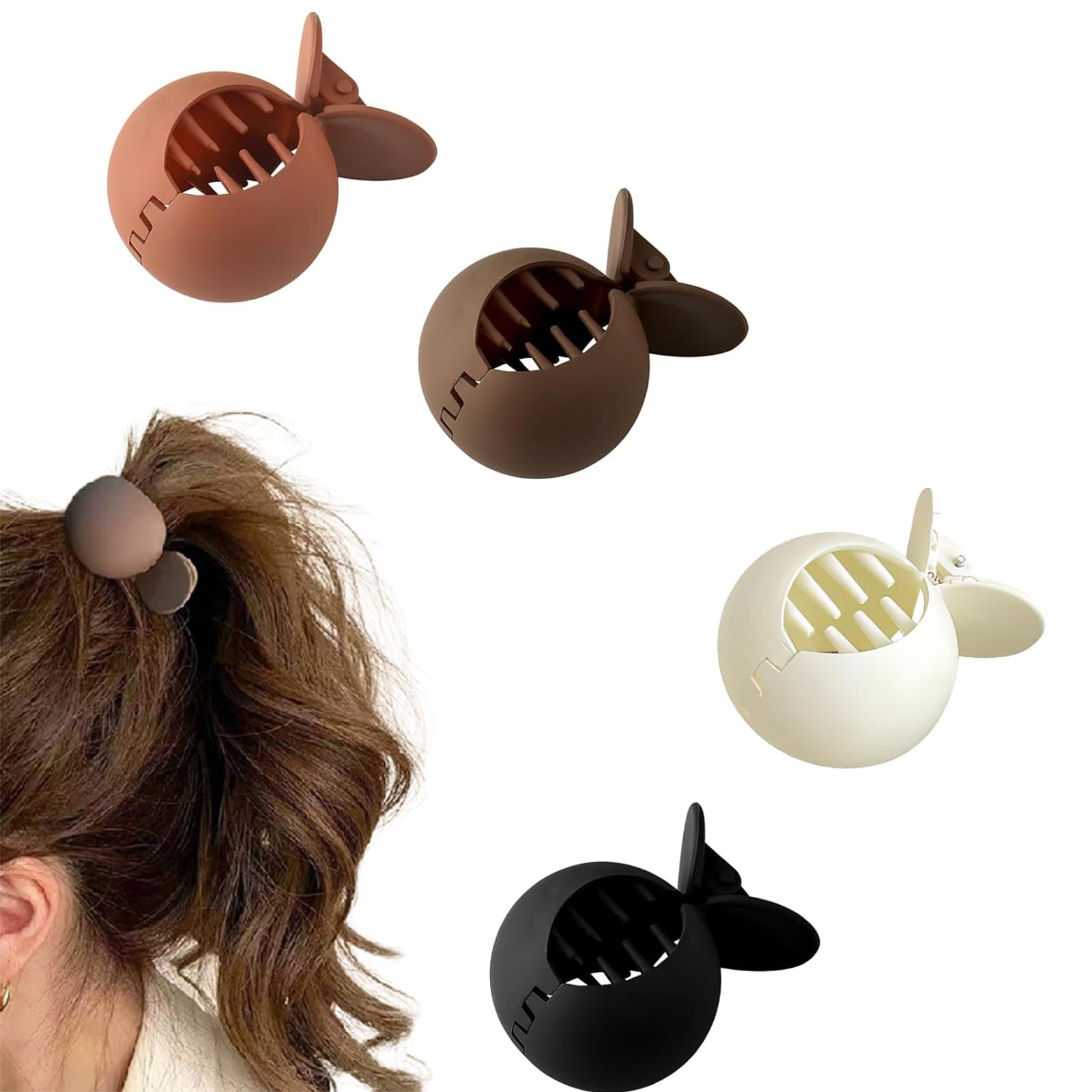 Pinza para el pelo, 4 colores altos, pinzas para el pelo pequeñas, para cabello fino, redondo y pequeño, accesorios para el cabello para mujer, accesorios de moda para el cabello (negro, blanco,