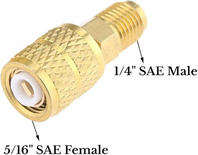 Adaptador R410A para Mini Split, Macho 1/4" a Hembra 5/16" SAE miniatura 3