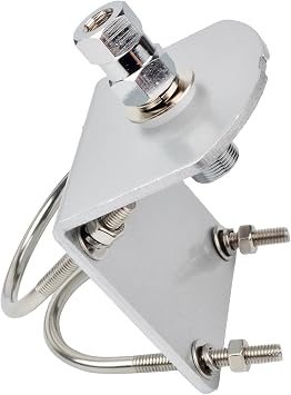 HYS Universal CB Antenna Mount W / SO239 Stud، Antenna Mast Pole Mount Kits Heavy Duty 2pcs U-Bolt Clamp Bracket، L-Bracket with 10mmAPPR. 0.39 بوصة حفرة
