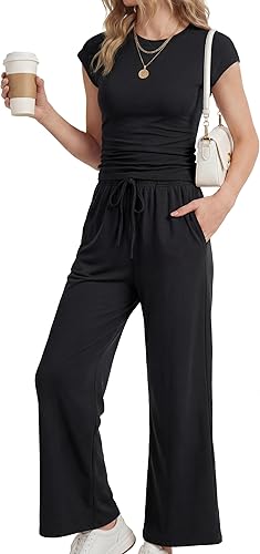 OPOIPIN Women's 2 Piece Outfits Summer Vacation Travel Matching Sets Slim Fit To