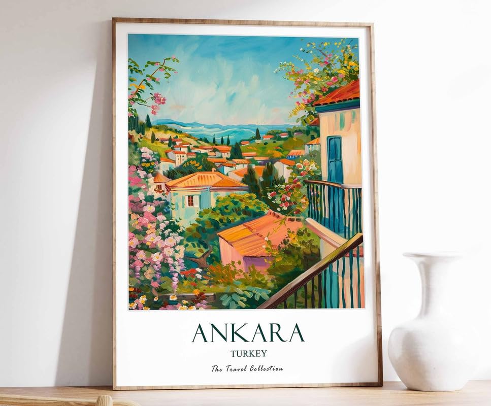 Poster Ankara de Turquie format A0 en toile pour décoration murale islamique moderne