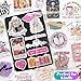 150 PCS Romance Book Stickers for Kindle, Holographic Bookish Sticker Pack Reading Glitter Vinyl Decals for Laptop Ebook Readers Water Bottles Journal Scrapbook Waterproof