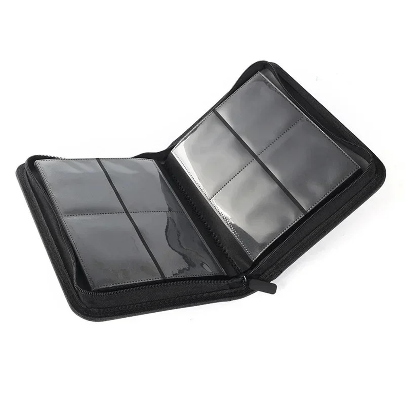 Raccoglitore di carte con cerniera in pelle PU a 160 tasche