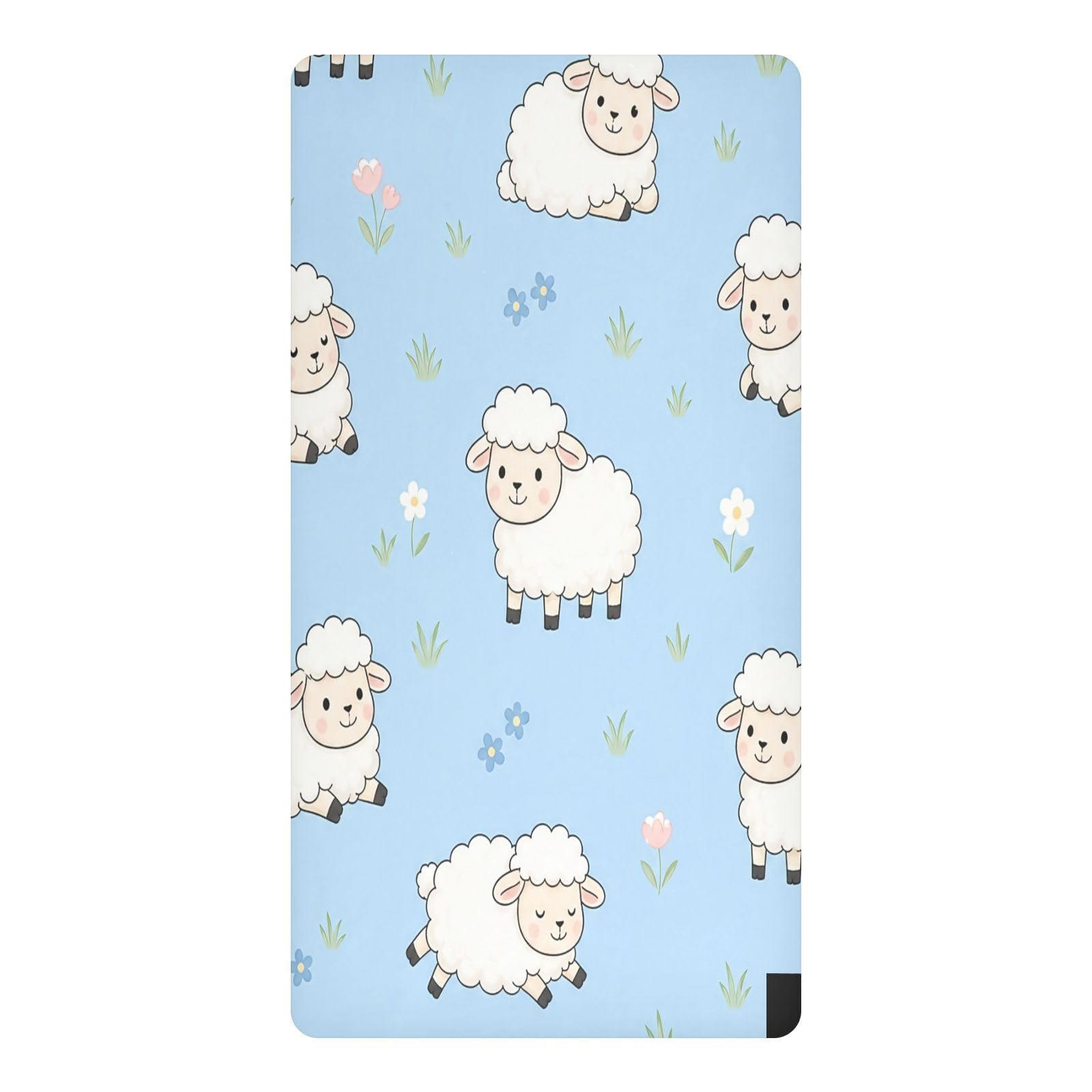 BOESI Cute Sheep Waterproof Crib Sheet,Fitted Mattress Protector