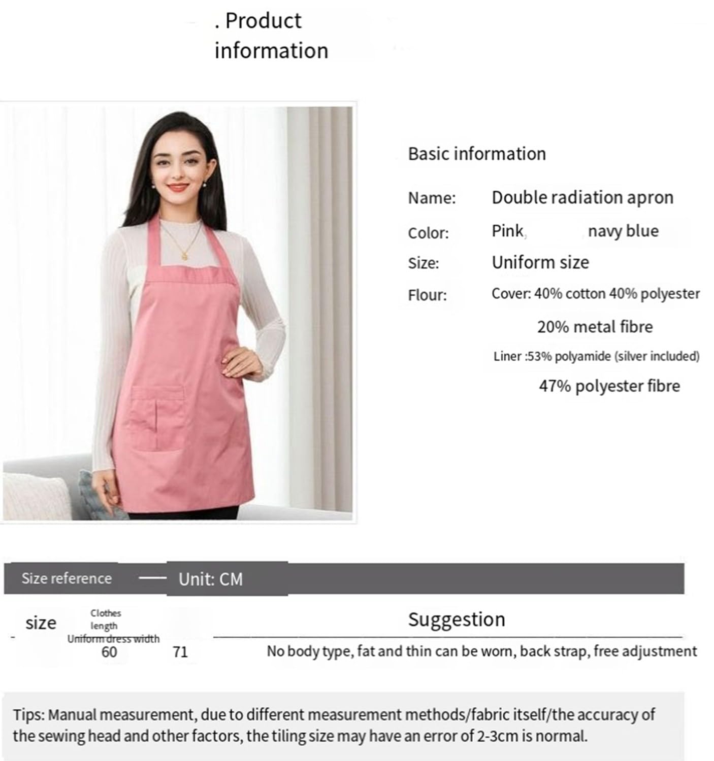 Blindage Rayonnement Vêtements De Grossesse Tablier De Maternité Anti-Radiations Vêtements De Protection Contre Les Ondes Électromagnétiques, Tablier De Protection Femmes