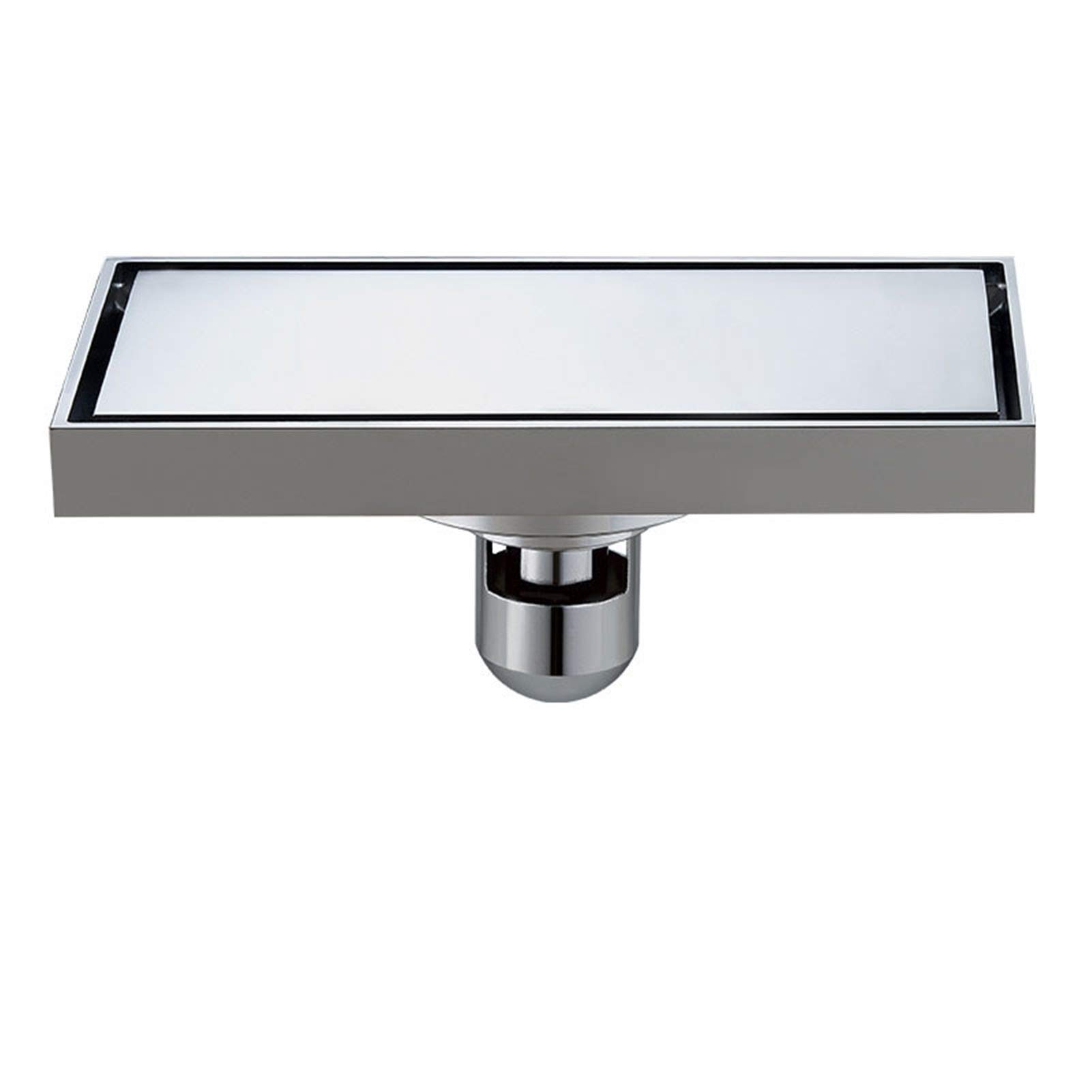 Desagüe de Ducha Rectangular Invisible con Tapa extraíble, desagüe de baño de latón con Filtro para Cocina, baño, Garaje y sótano, 7.8 x 3.9 Pulgadas (Cromo B)