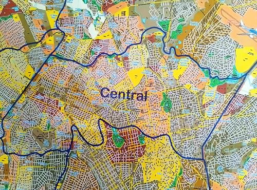 MAPA/POSTER DA CIDADE DE GOIÂNIA - DIMENSÕES: LARGURA 89 CM X ALTURA 117 CM