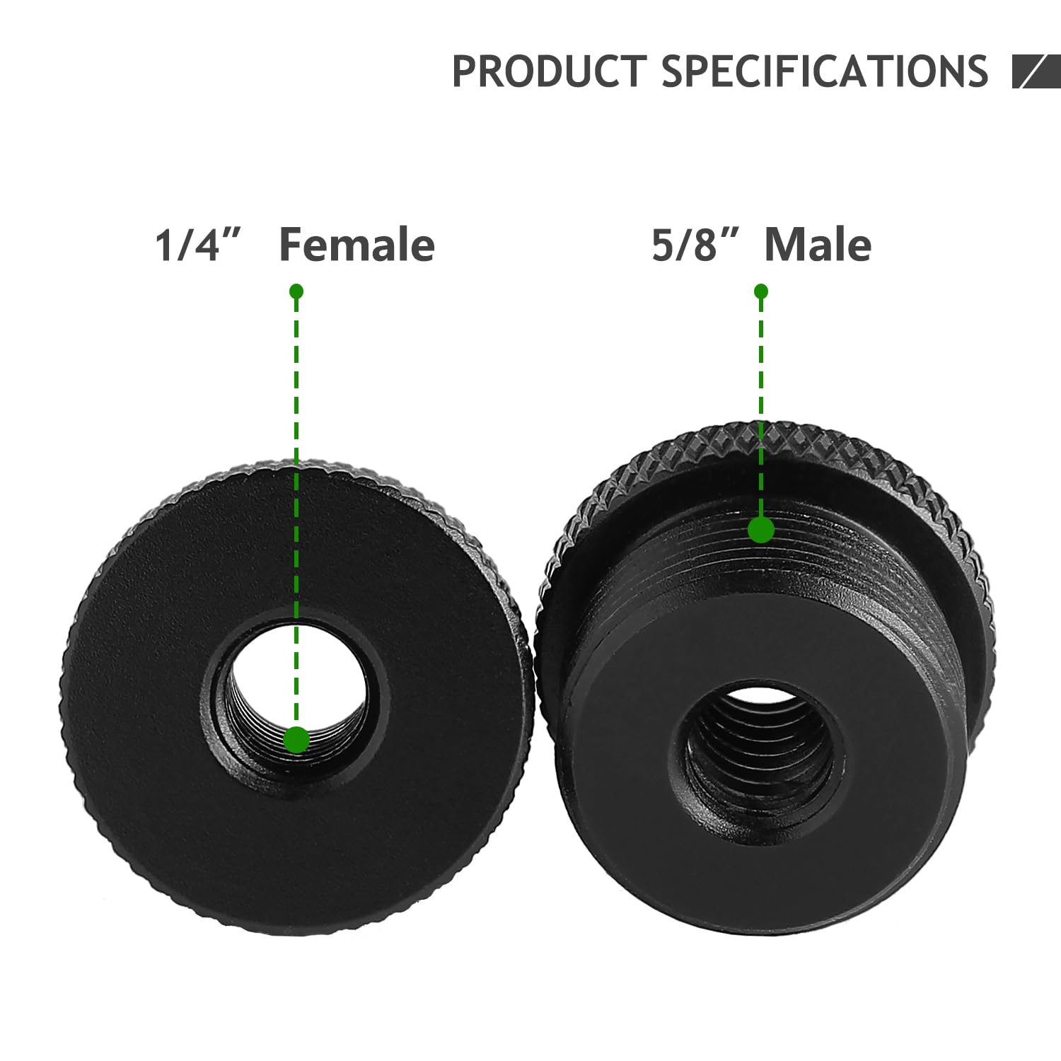 Microfoonstandaard-adapter, schroefadapter 1/4 naar 5/8 inch, statief, schroefdraadhuls, 5/8 naar 1/4 adapter, microfoon, schroefadapter voor microfoonhouder, camera-monitor, statief, microfoonhouder