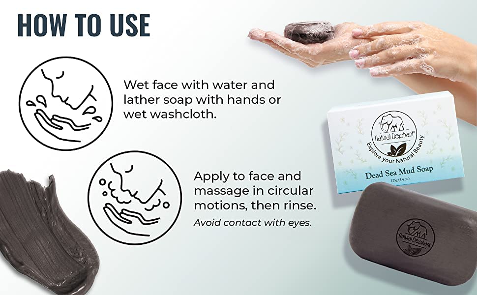 Miniatura 4 de Natural Elephant Jabón de azufre del Mar Muerto de 4.4 onzas con sal del mar muerto, aloe vera, barra limpiadora de azufre y cuerpo para todo tipo