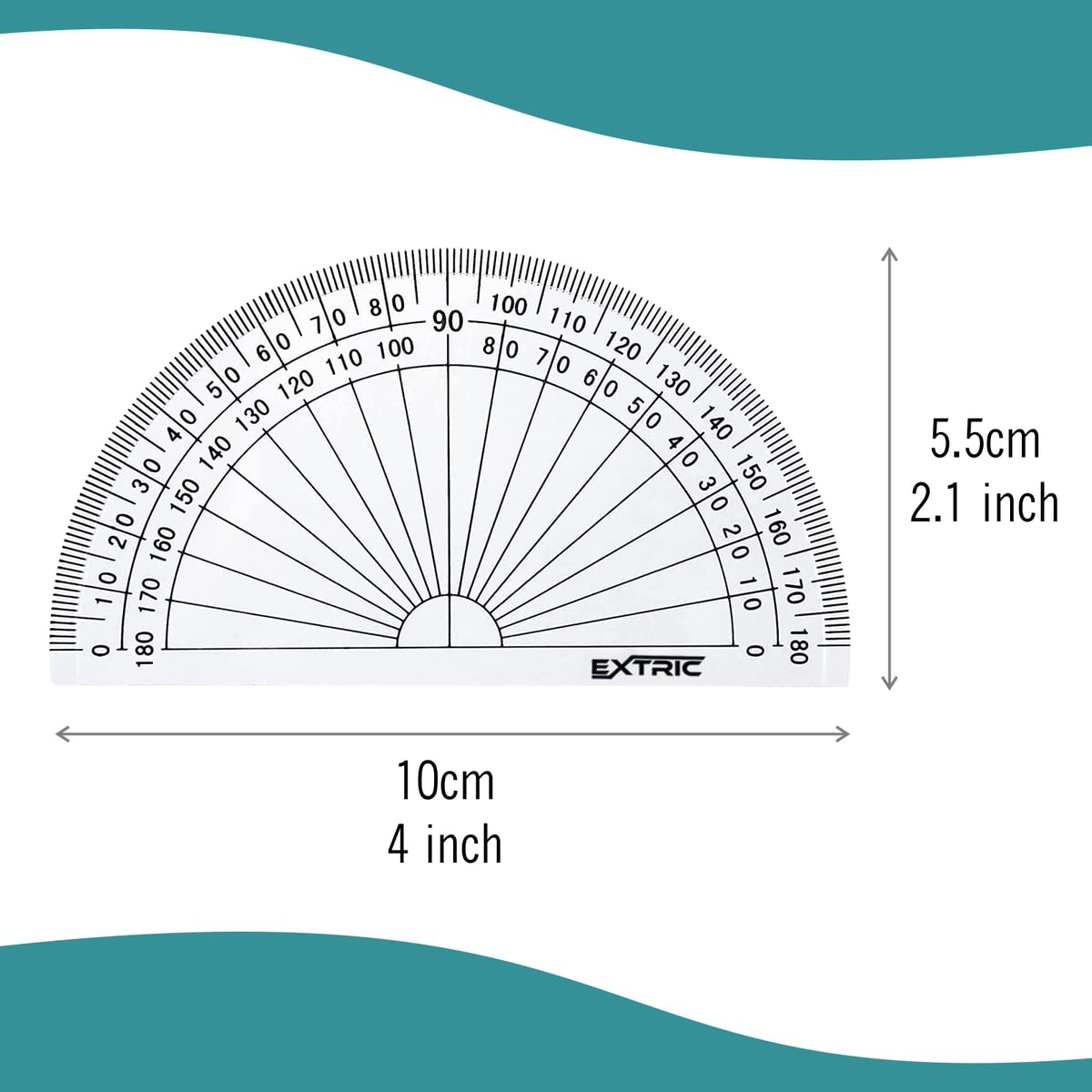 Protractor for Geometry, 4 Inch Clear Plastic Protractor for Woodworking, 2 Count Protractors for Classroom 180 Degrees, Math Protractors image 3