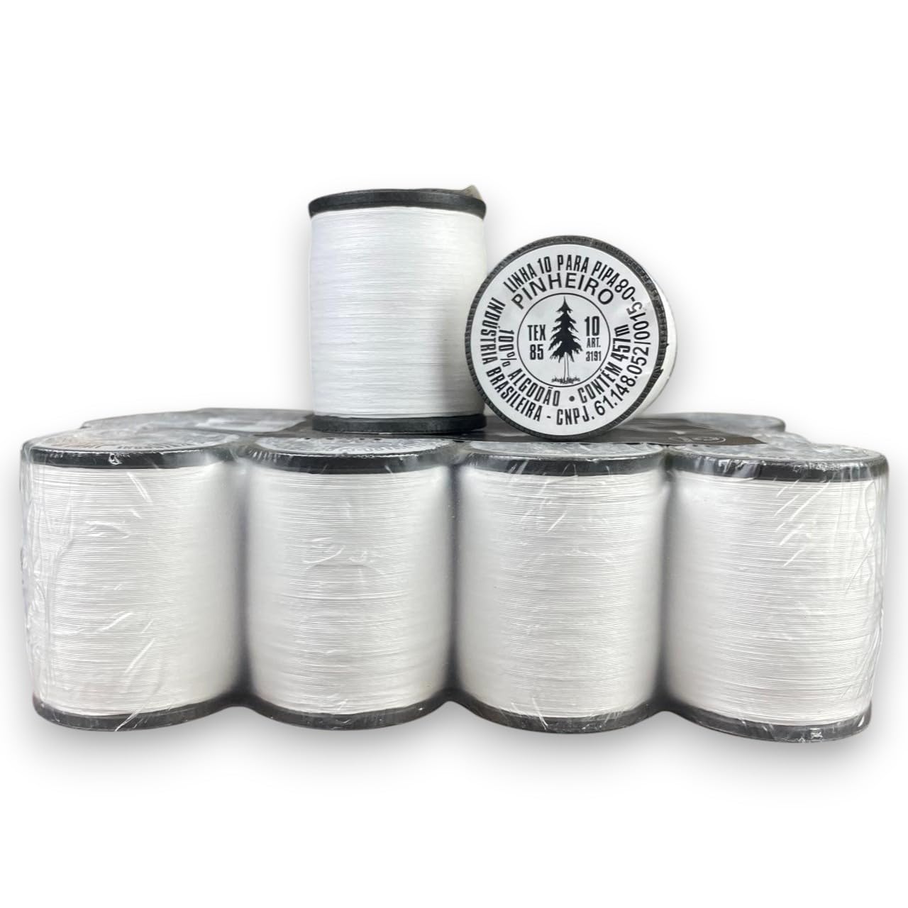 Linha Pinheiro para Pipa, Fio 10, 500 Jardas, Tex 85, Algodão 100