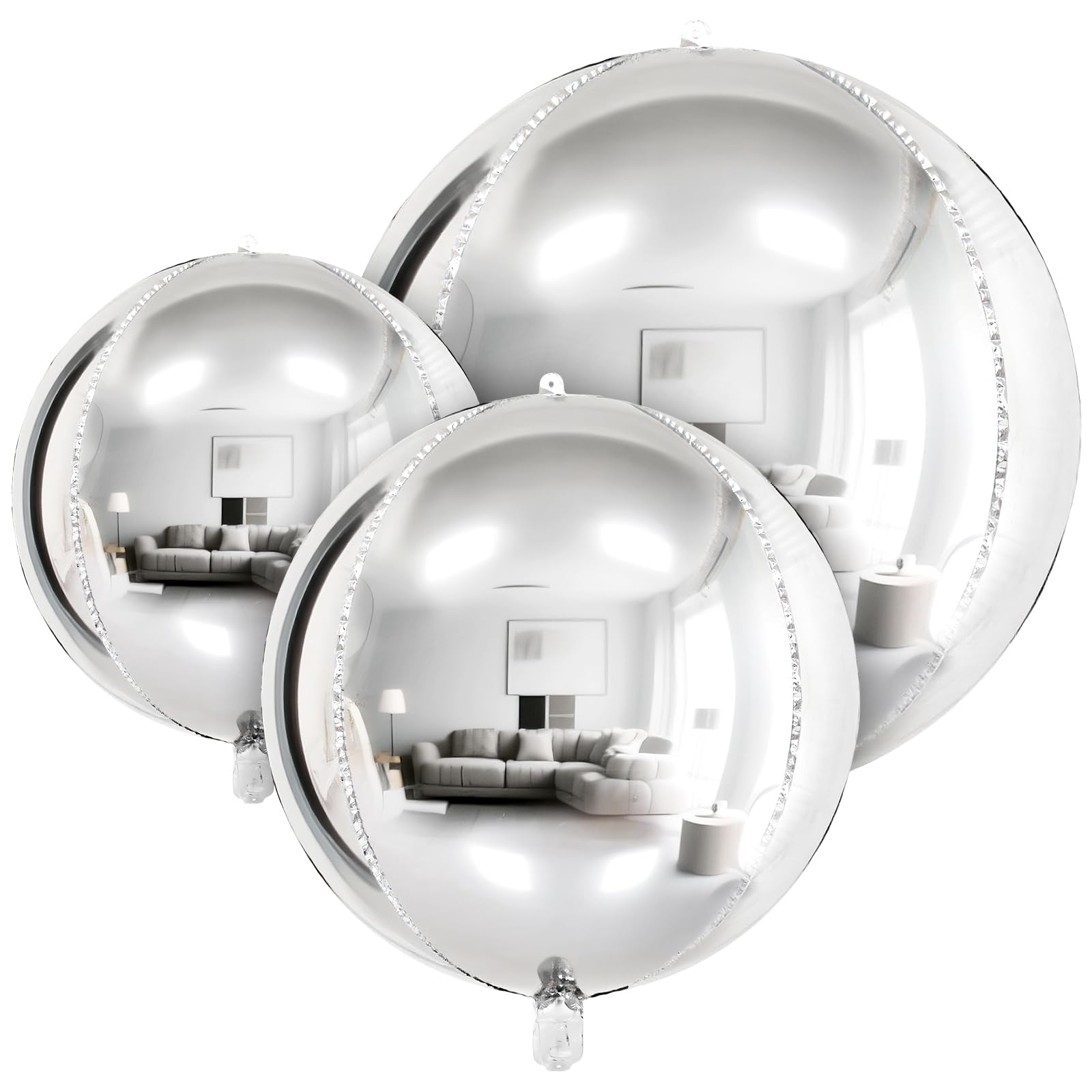 Photo 1 of 18 Pcs Foil Balloons Shiny Round Balloons Set Large Balloon Garland Arch for Birthday Graduation Wedding Bachelorette Party Decorations, 5 Pcs 22 in, 5 Pcs 15 in, 8 Pcs 10 in Silver