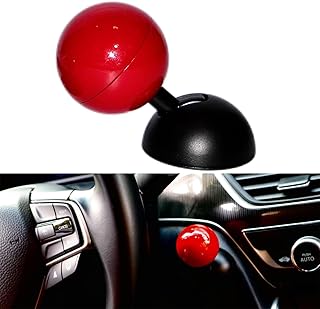 Car One-Touch Start Button With Push-To-Start Rocker Lever,Push To Start Accessories, Starter Button Cover, Engine Start Stop Joystick, Metal Ball-Bar Starter Cover For Decorative Accessories (Red)