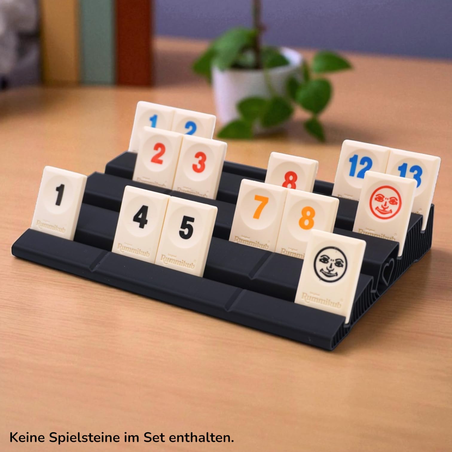 Generisch Rummi Classic erweitertes Ablagebrett 4 Stück Set - Stabiler Aufsteller mit Vier Reihen für bessere Organisation der Steine - Erweiterung Schwarz - Kompatibel mit Rummikub