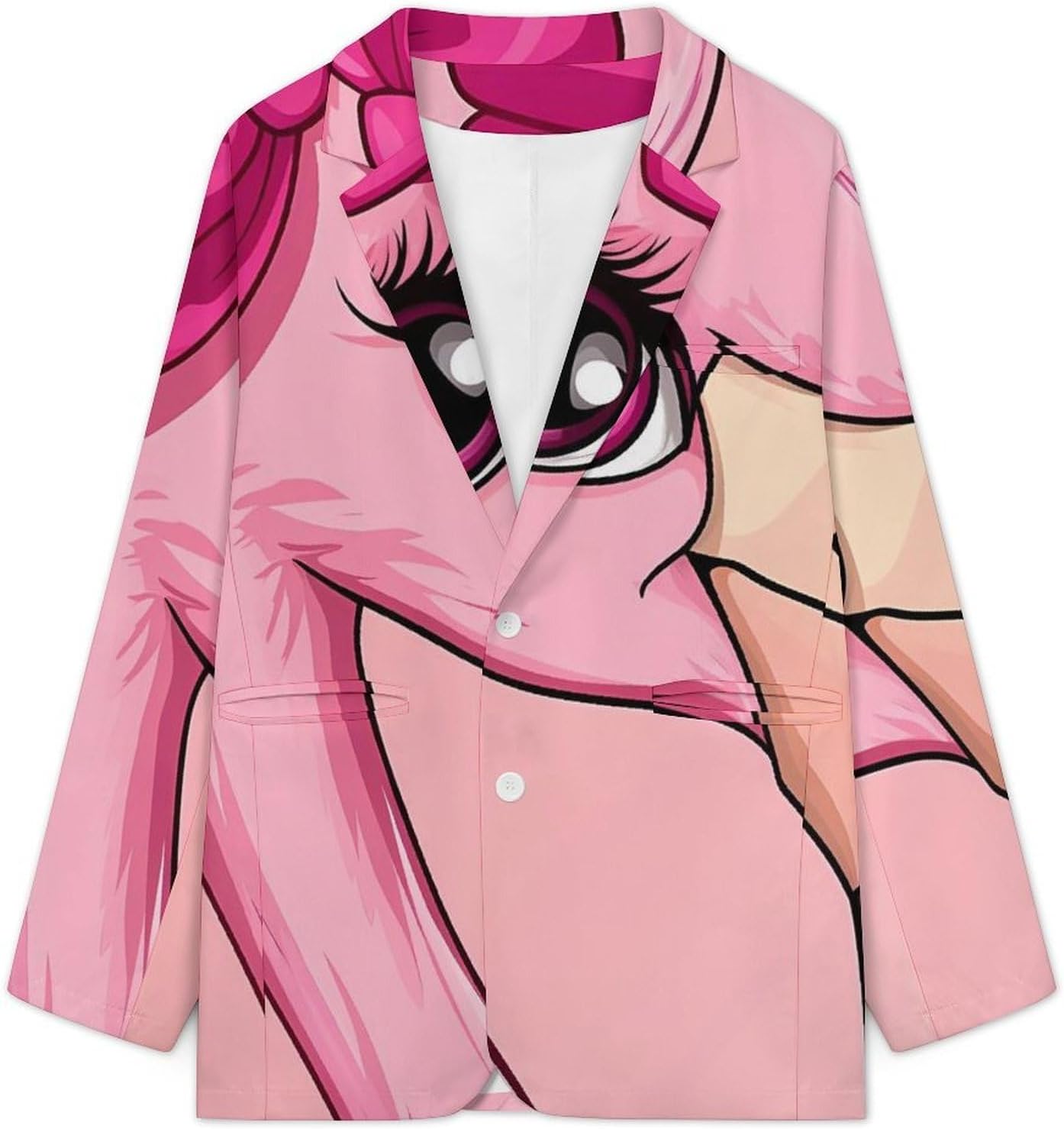Cartoon Flamingo Mens Blazer Casual Suit Sport Coat Travel Blazers Lightweight Suits Jacket