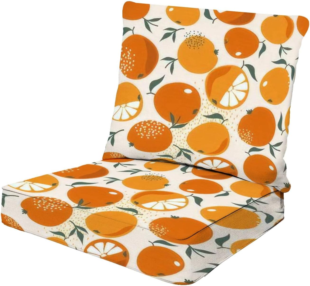 Outdoor Deep Seat Cushion Set Back Cushion Fresh oranges