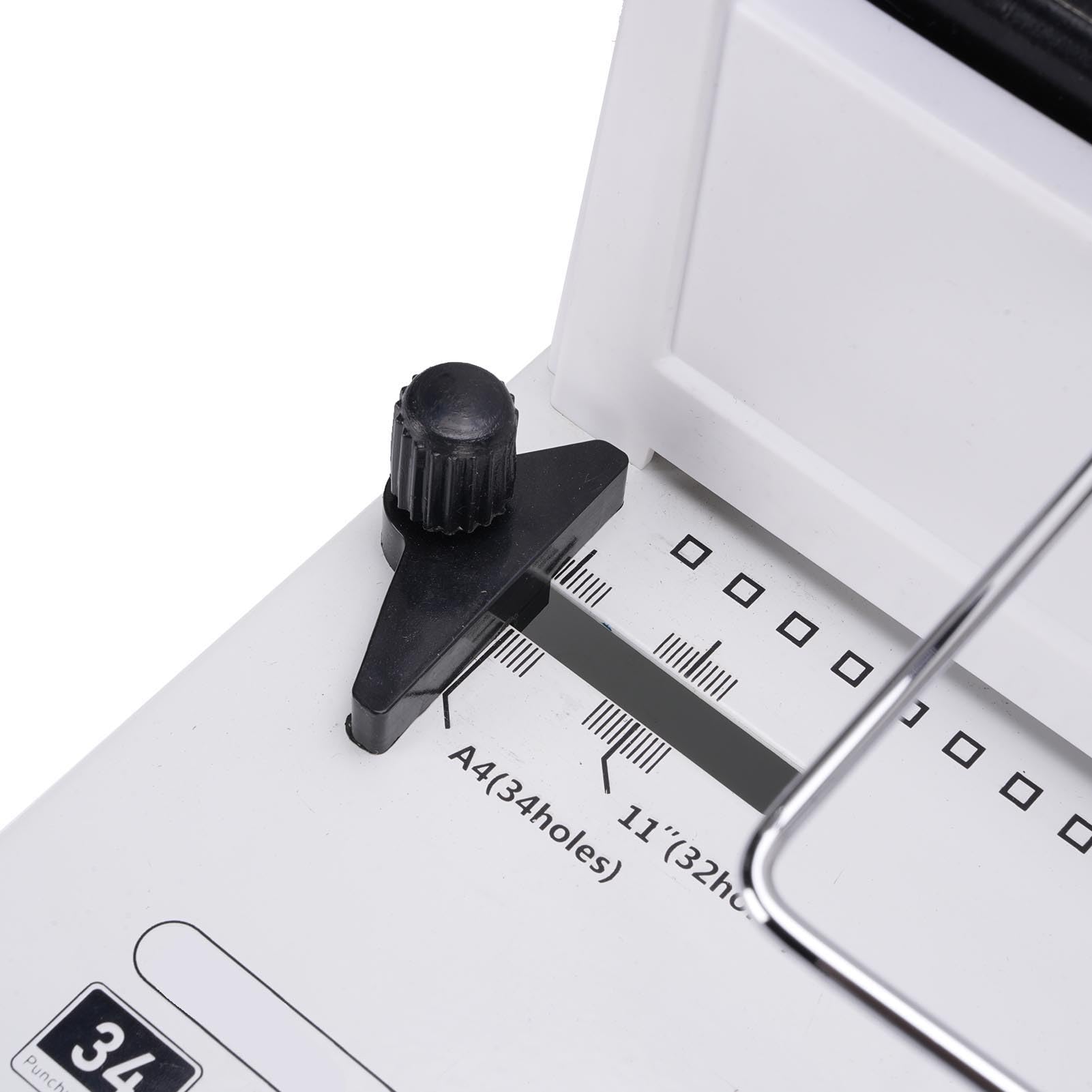 Rilegatrice a Spirale con Perforatrice a 34 Fori, capacità di 20 Fogli, per Documenti Professionali, Compatibile con Lettere e A4, Include 100 Bobine e Copertine per Ufficio, Scuola e