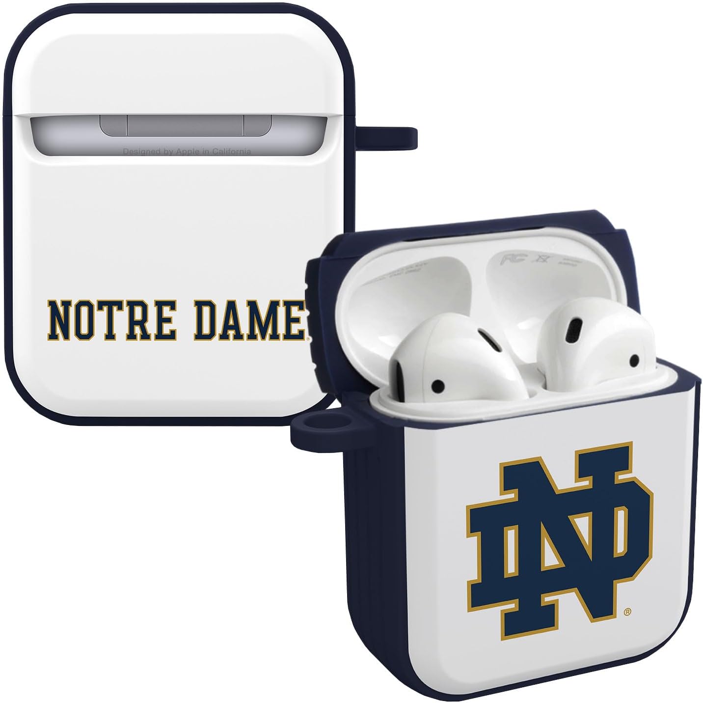 Affinity Bands Notre Dame Fighting Irish HDX Custom Name Case Cover Compatible with Apple AirPods Pro 1 & 2 (Classic ND Logo)