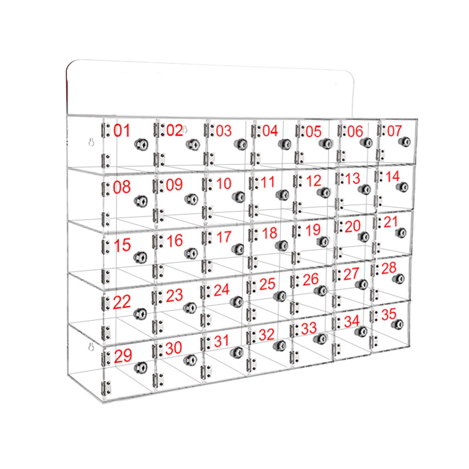 Boîte de rangement murale en acrylique à 35 emplacements pour téléphone avec serrure et clés – Organiseur de bureau pour bureau, salle de classe, école et usage domestique