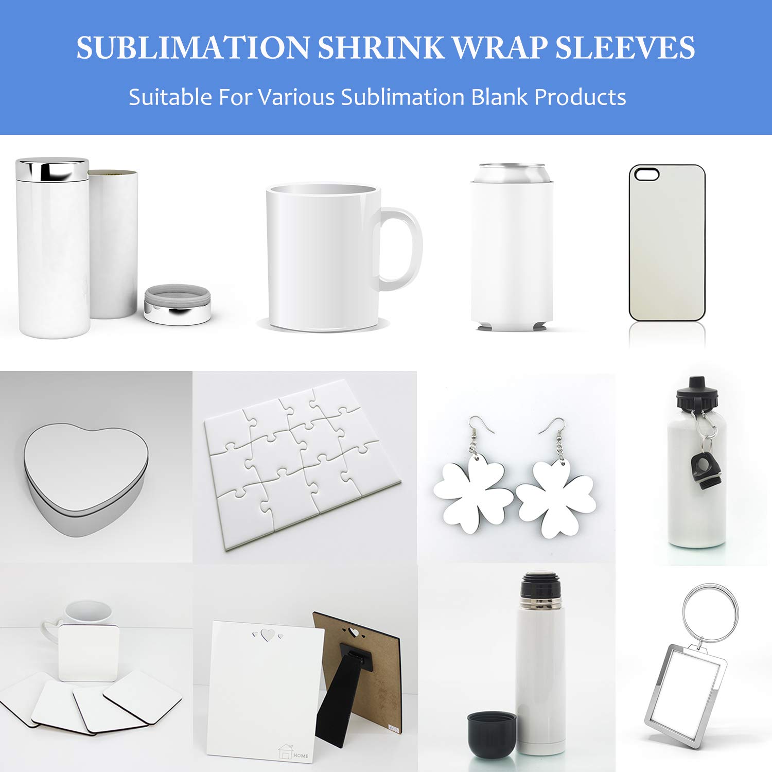 Mugs,Cups,50 Pcs Sublimation Shrink Film Sublimation Shrink Wrap