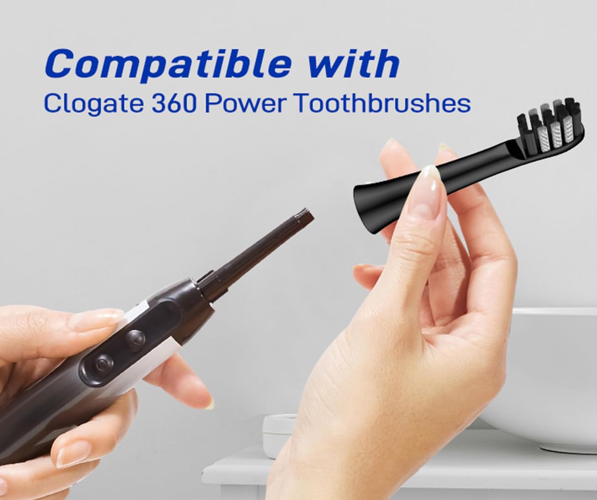 Cabezales de cepillo compatibles con el cepillo de dientes Colgate 360 Sonic Power Charcoal