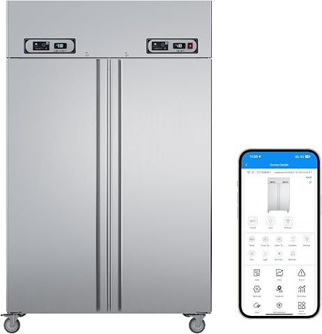 VEECOOL Commercial Refrigerator Freezer Combo, 48" W, 36 Cu.Ft, WiFi Enabled, St