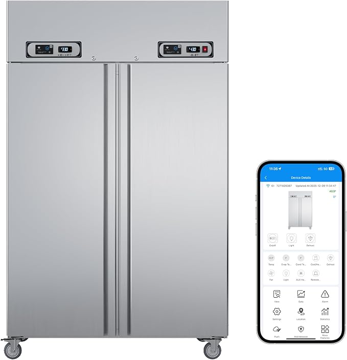 VEECOOL Commercial Refrigerator Freezer Combo WiFi Enabled with Smart App