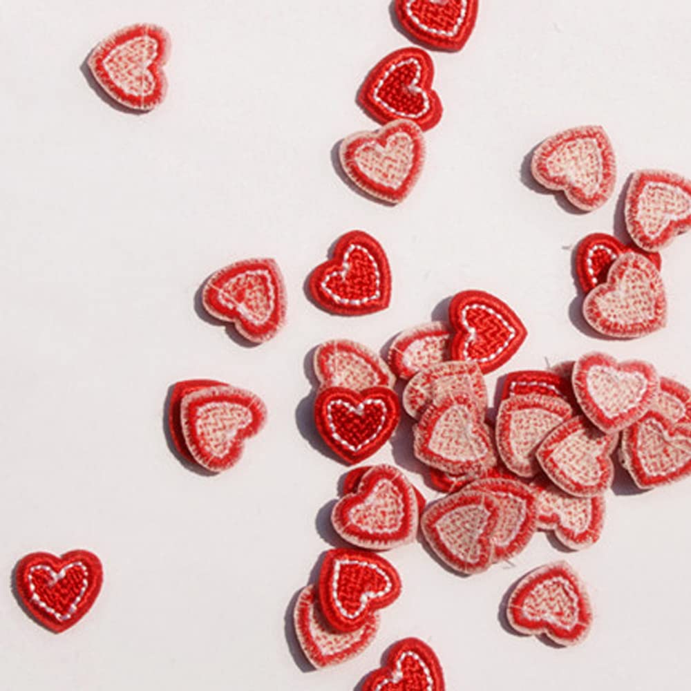 CENPEK 20PCS Heart Patches, Mini Heart Embroidered Sew On Applique Patches for Garment Embellishments and Repair