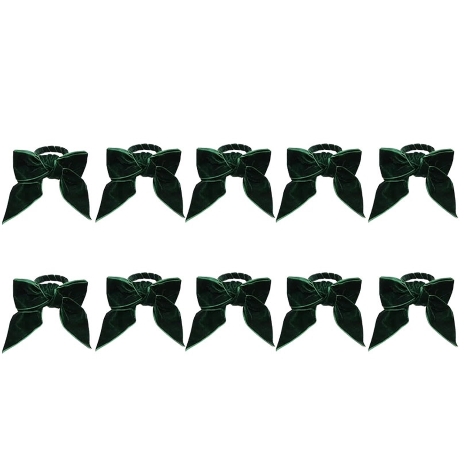Usohjz Green-10Pcs Christmas Bow Napkin Rings, Red And Green Velvet Holders