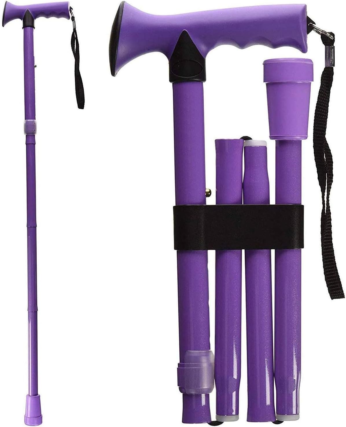 HealthSmart Folding Walking Stick, Soft Comfort...