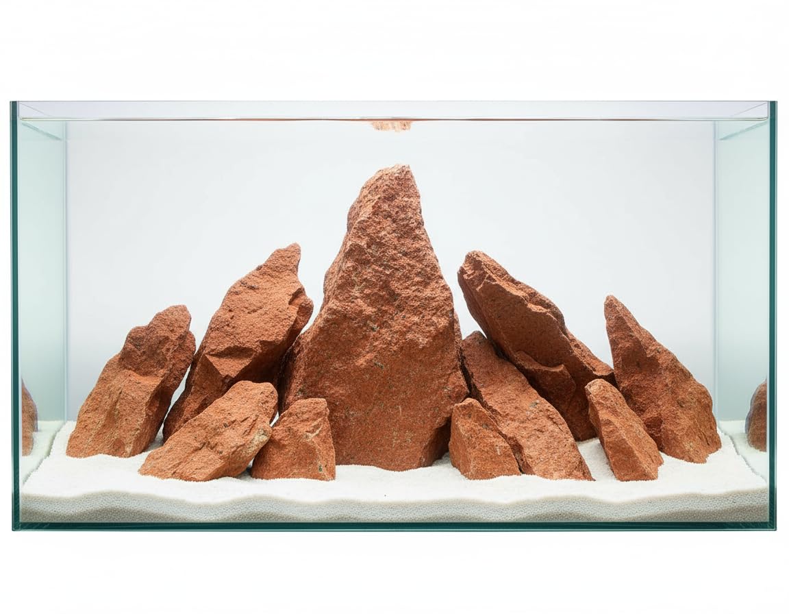 AquaRocks Nature Red Aquascaping Rock (1.8kg) for Aquarium Decoration, Water Fall, Planted Tanks, Reef Tank Setup etc. 4