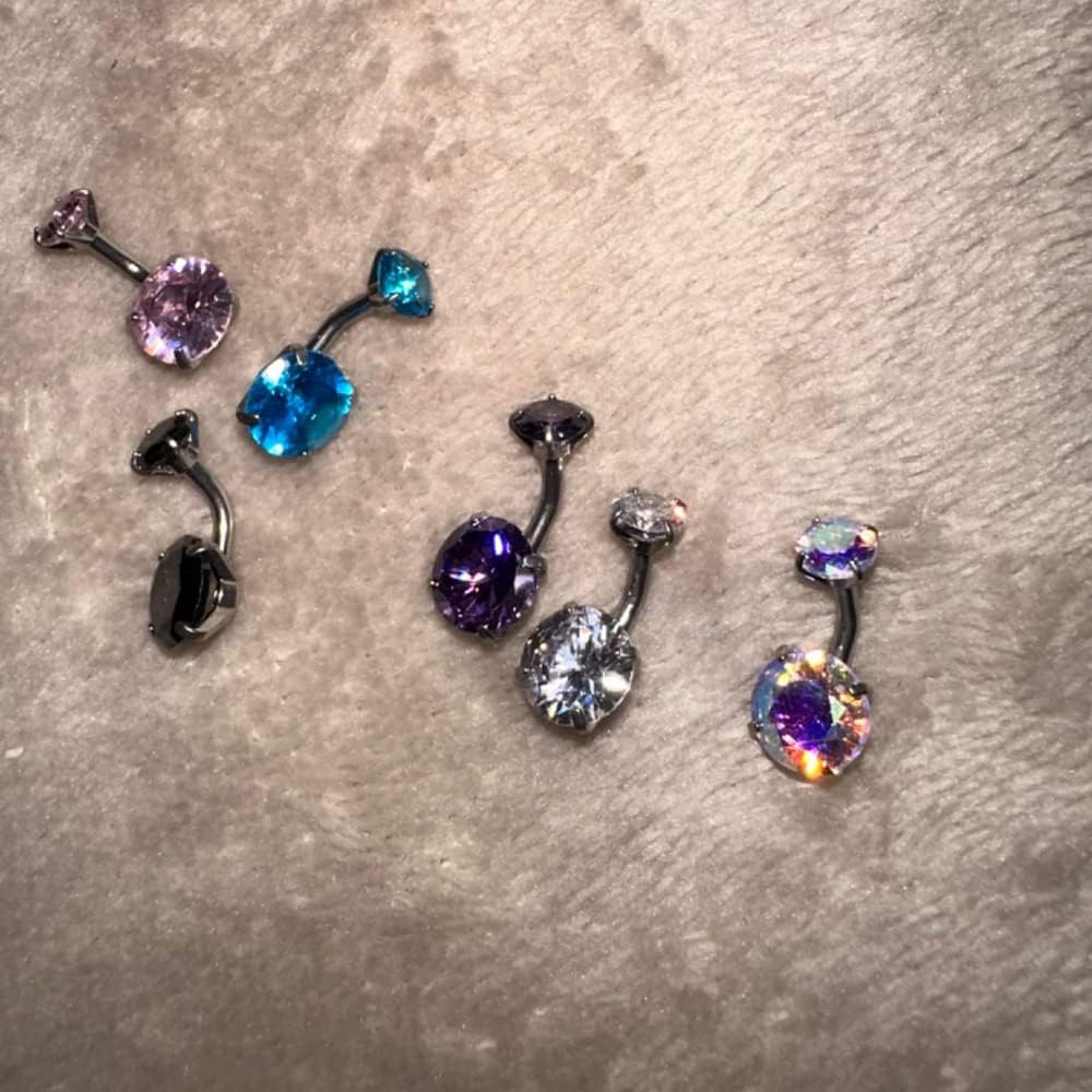 Incaton 14G Cute Heart Stainless Steel Belly Button Rings Belly Piercing Jewelry Diamond Belly Rings for Women Navel Piercing Jewelry - Image 3